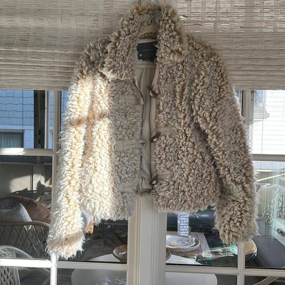 anthropologie shearling coat